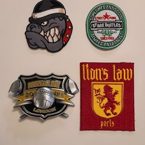 BELT BUCKLE and 3 PATCHES punk , oi! , skinhead